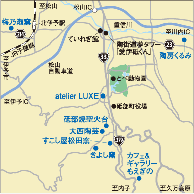 砥部町内の地図