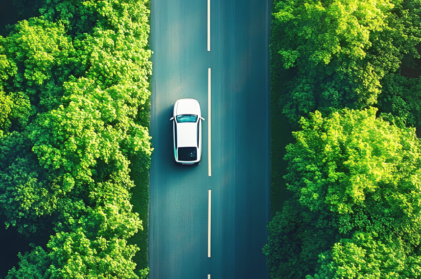EVの車が入っているイメージ写真