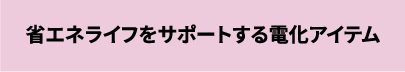 省エネライフをサポートする電化アイテム