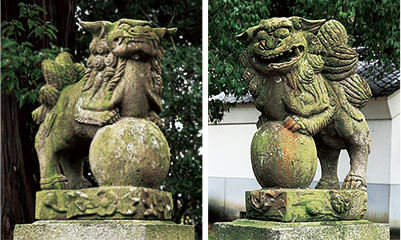 現在の船川神社の狛犬