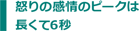 怒りの感情のピークは長くて6秒