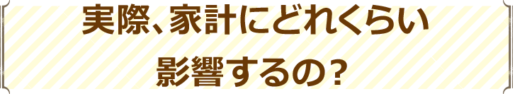 実際、家計にどれくらい影響するの？