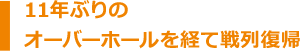 11年ぶりのオーバーホールを経て戦列復帰!