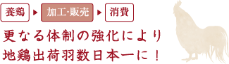 更なる体制の強化により地鶏出荷羽数日本一に