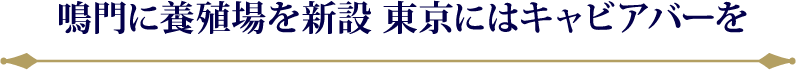 鳴門に養殖場を新設東京にはキャビアバーを