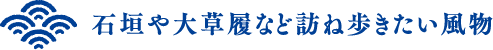 石垣や大草履など訪ね歩きたい風物