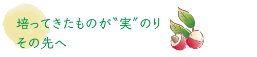 培ってきたものが〝実〟のりその先へ