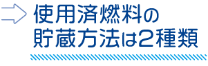 使用済燃料の貯蔵方法は2種類