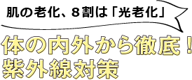 肌の老化、８割は「光老化」体の内外から徹底！紫外線対策