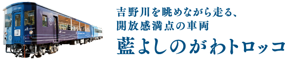 吉野川を眺めながら走る、開放感満点の車両 藍よしのがわトロッコ