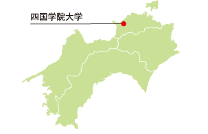 四国学院大学の位置を示した地図