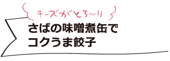 チーズがとろ〜り さばの味噌煮缶でコクうま餃子