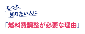 もっと知りたい人に「燃料費調整が必要な理由」