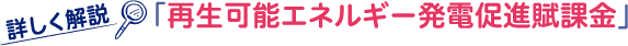 詳しく解説「再生可能エネルギー発電促進賦課金」