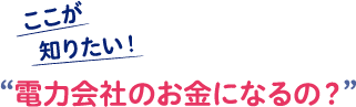 ここが知りたい!”電力会社のお金になるの?”
