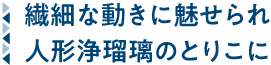 繊細な動きに魅せられ人形浄瑠璃のとりこに