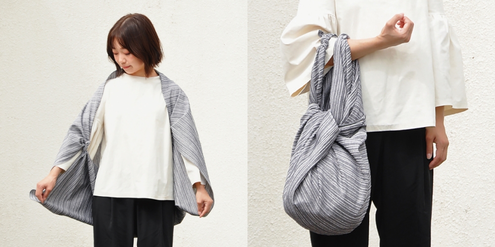 羽織りと買い物袋