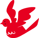 赤色の鳥のイラスト