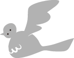 灰色の鳥のイラスト