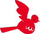 赤色の鳥のイラスト