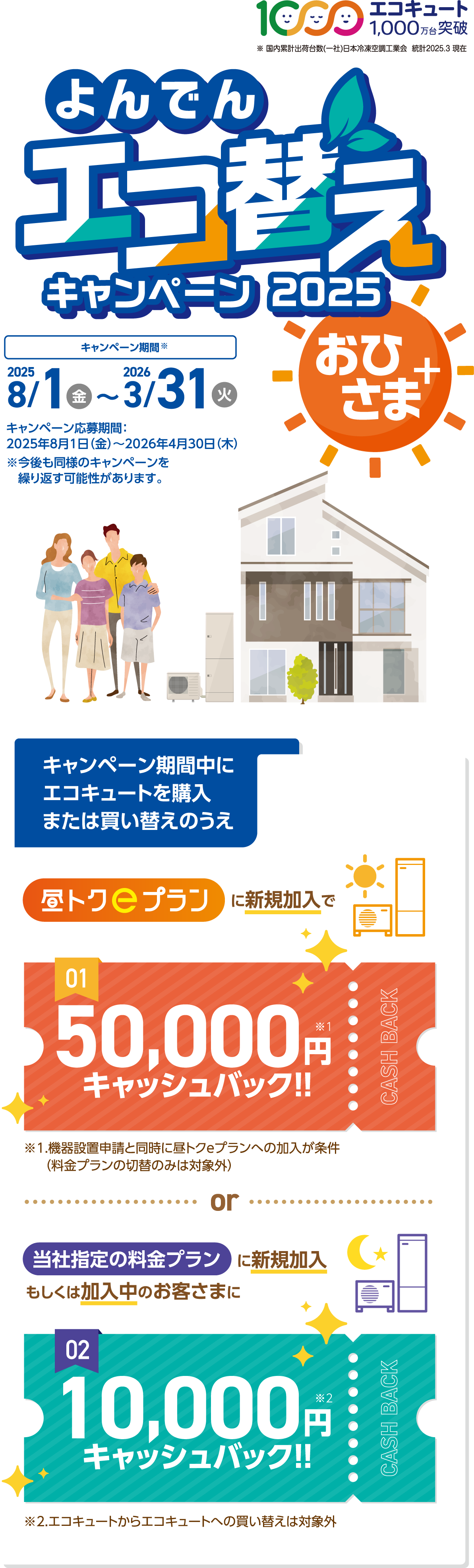 よんでんエコ替えキャンペーン 2025 おひさまPlus