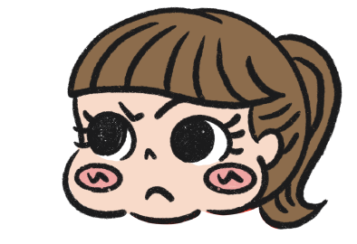 口がへの字のコヅーのイラスト