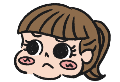 疑問に思っている表情のコヅーのイラスト