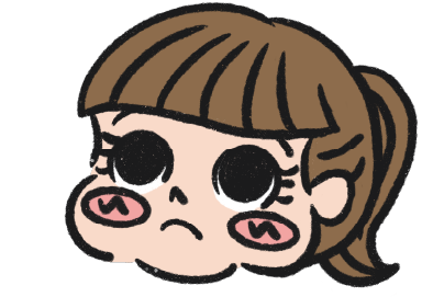 口がへの字のコヅーのイラスト