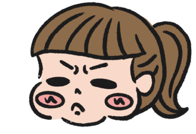 口がへの字のコヅーのイラスト