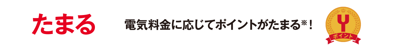 たまって 電気料金に応じてポイントがたまる！