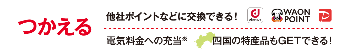 つかえて 他社ポイントに交換できる！四国の特産品もGETできる！