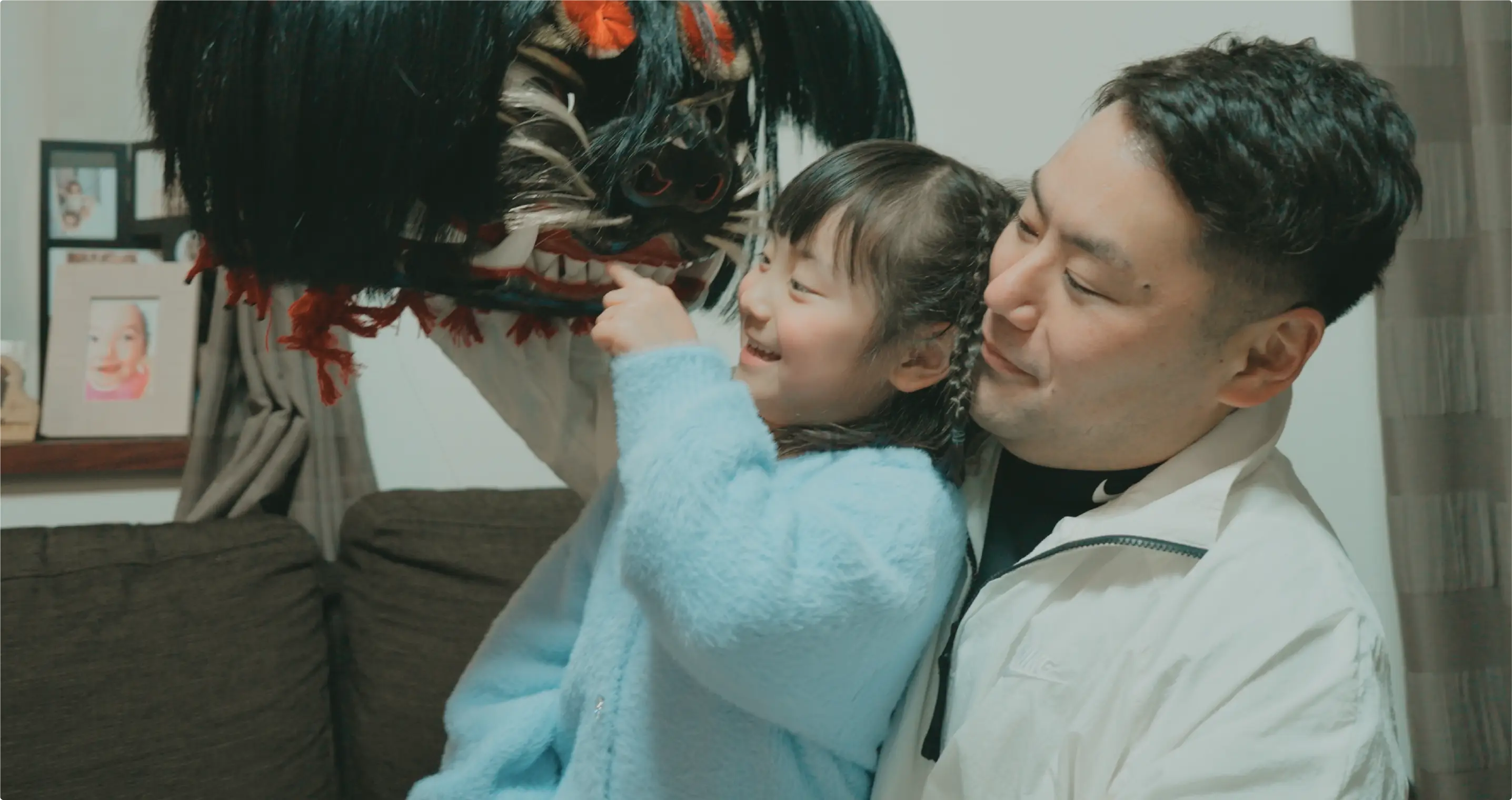 リビング営業部　亀井敬介さんの地元の伝統・獅子舞活動の写真