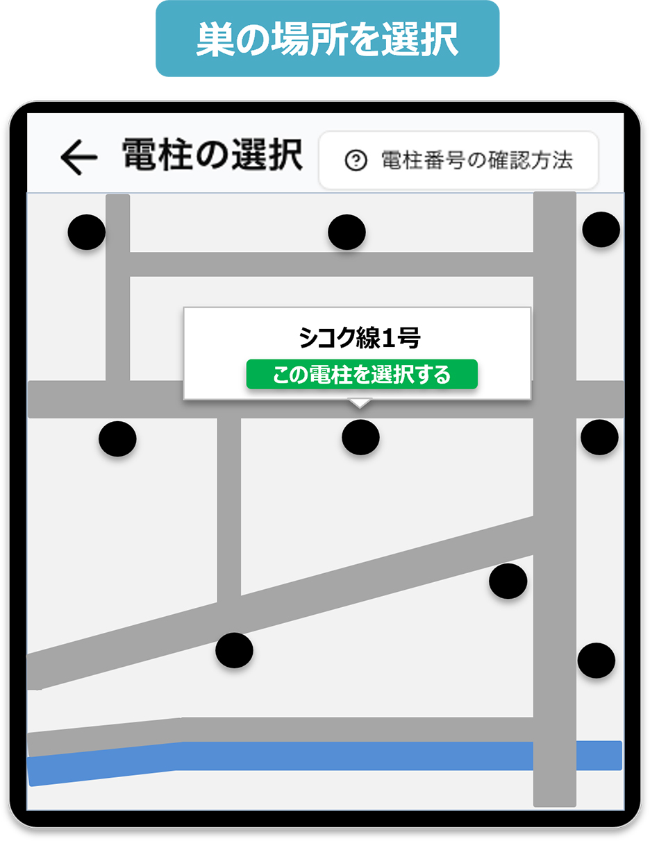 巣の場所を選択