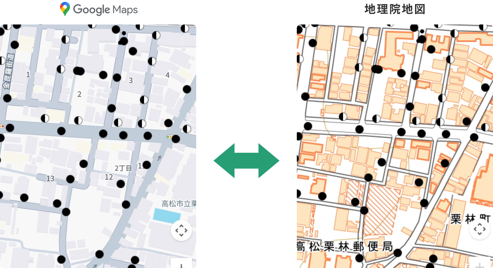 地理院地図表示、印刷機能