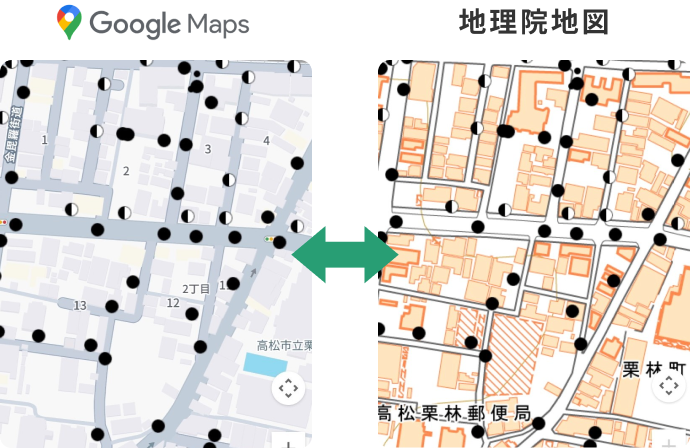 地理院地図表示、印刷機能