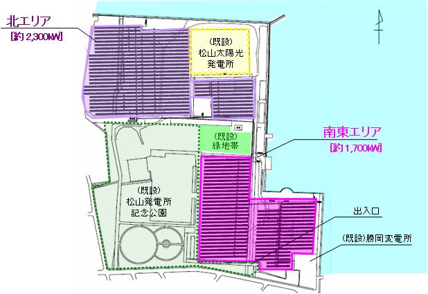 松山太陽光発電所敷地概略図